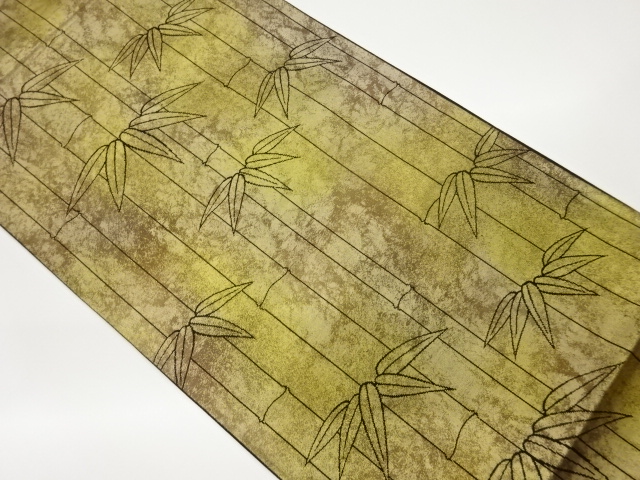 JAPANESE KIMONO / VINTAGE FUKURO OBI / WOVEN BAMBOO